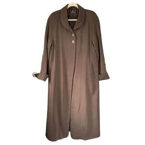 80s 90s Vintage Utex Design Minimalist Brown Longline Coat Size 6 Made in Romani
